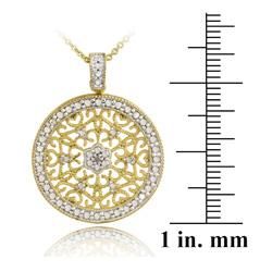 DB Designs 18k Gold over Silver Diamond Accent Filigree Medallion Necklace DB Designs Diamond Necklaces