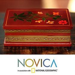 Handcrafted Plywood 'New Spring Crocus' Jewelry Box (India) Novica Jewelry Boxes
