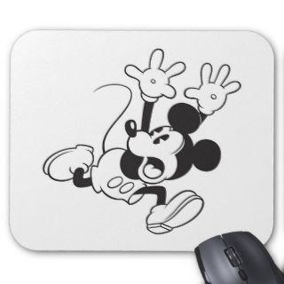 Mickey & Friends Mickey running (black and white) Mouse Pad