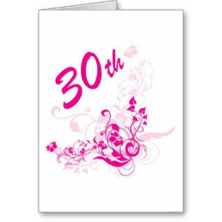 Floral 30th Birthday Gift Greeting Card