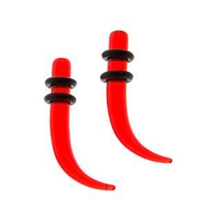 Red Acrylic Taper Claw 0GA Tapered Body Piercing Plugs Jewelry