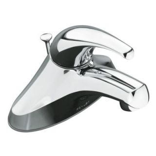KOHLER Coralais Centerset commercial bathroom sink faucet, lever handle, flexible supplies and pop up drain in Polished Chrome K 15182 F CP
