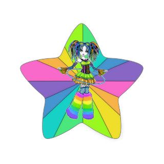 "Luxie" Rainbow Cyber Goth Hula Hoop Fae Stickers
