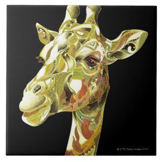 Patterned Giraffe Ceramic Tile
