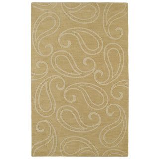 Trends Yellow Paisley Wool Rug (3'6 x 5'6) 3x5   4x6 Rugs