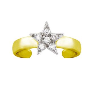 10k Gold Diamond Accent Pave Star Toe Ring Toe Rings