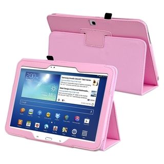 BasAcc Pink Leather Case with Stand for Samsung Galaxy Tab 3 10.1 BasAcc Tablet PC Accessories