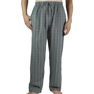 Leisureland Men's Grey Plaid Cotton Lounge Pants Leisureland Pajamas