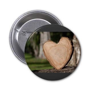 wooden heart button