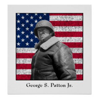 General George S. Patton and The U.S. Flag Posters