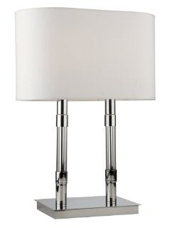 Artcraft Lighting AC1559 Carlton Transitional Table Lamp In Chrome With White Fabric Shade    