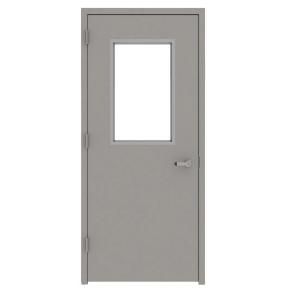 L.I.F Industries 36 in. x 84 in. Gray Vision 1/2 Lite Right Hand Door Unit with Welded Frame UWHG3684R