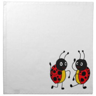XX  Funny Dancing Ladybugs Cartoon Napkins