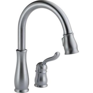 Delta Leland Single Handle Pull Down Sprayer Kitchen Faucet in Arctic Stainless 978 AR DST