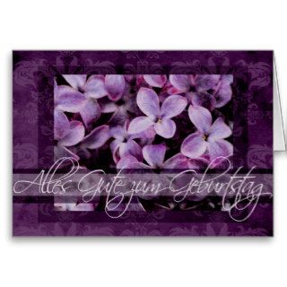 Happy Birthday in German Lilac Blossoms Card