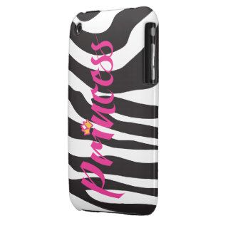 Princess Zebra stripe phone cover Case Mate iPhone 3 Case