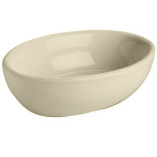 Hall China 708 20 oz. American White (Ivory/Eggshell) Deep Oval Baker Dish 24 / Case   Baking Dishes