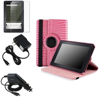BasAcc Pink Case/ Screen Protector/ Chargers for  Kindle Fire BasAcc Tablet PC Accessories