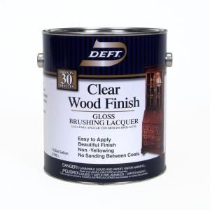 Deft 1 gal. Gloss Interior Clear Wood Finish Brushing Lacquer 01001