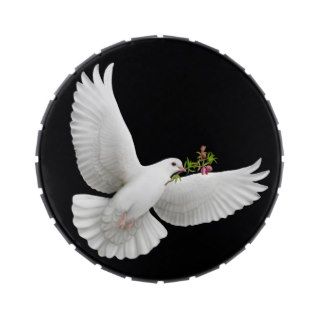 Peace Dove with Olive Branch Candy Tin