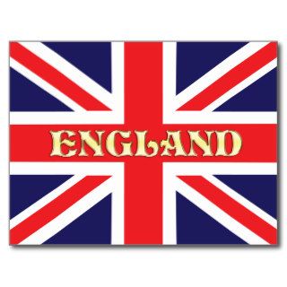 A Union Jack flag with England across it Post Cards