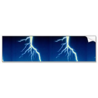 Lightning bolt over blue background bumper stickers