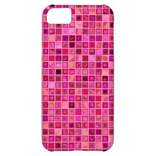 Shades Of Pink 'Watery' Mosaic Tile Pattern Cover For iPhone 5C