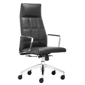 ZUO Controller Black Leatherette High Back Office Chair 206110