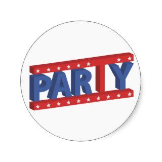 Tea Party 3D Logo by Melting Star Designs Round Sticker
