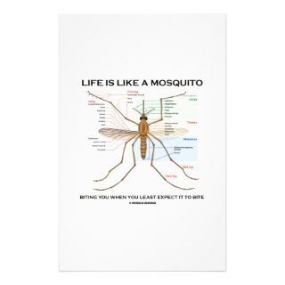 Life Is Like A Mosquito Biting You When You Least Stationery Design