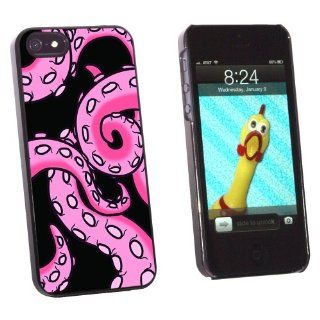 Graphics and More Octopus Tentacles Pink On Black   Squid Kraken   Snap On Hard Protective Case for Apple iPhone 5/5s   Non Retail Packaging   Black Cell Phones & Accessories