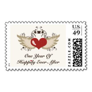 Happily Ever After 1st Wedding Anniversary Stamps
