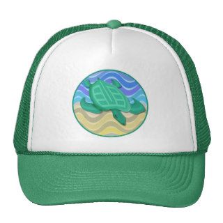 Turtle On Beach Hats