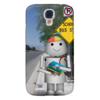 Robox9 Goes Back To School   Bus Stop Scene Galaxy S4 Cover