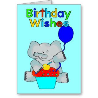 Card Kid's Boys Happy Birthday Elephant Cake