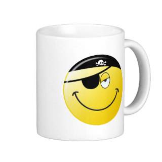Pirate Smiley Face Mugs