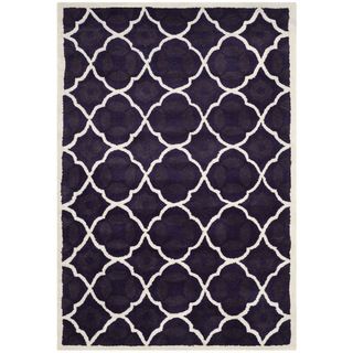 Safavieh Handmade Moroccan Chatham Purple Wool Area Rug (4' x 6') Safavieh 3x5   4x6 Rugs