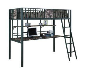 Powell Cameron Twin Size Study Loft Bunk Bed Home & Kitchen