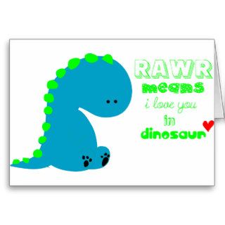 Cute Dinosaur RAWR Greeting Cards