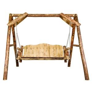 Montana Woodworks Glacier Country Lawn Swing with Exterior Finish MWGCLS