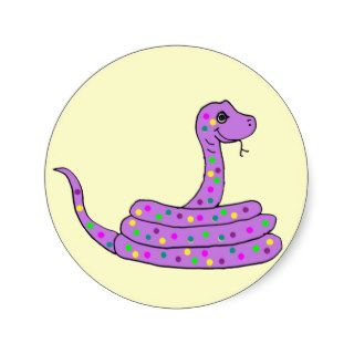 BA  Happy Purple Snake Cartoon Stickers