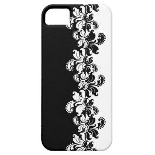Black white reverse flourish iPhone 5/5S covers