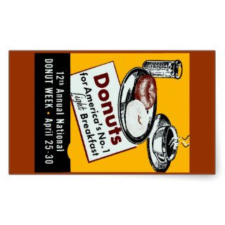 1941 Donut Poster Rectangle Stickers