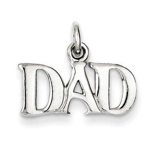 Sterling Silver Polished Dad Charm. Metal Wt  1.25g Jewelry