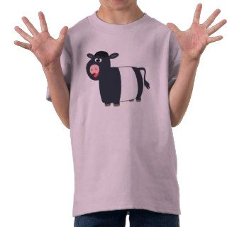 Happy Cartoon Belted Galloway Cow Kids T Shirt