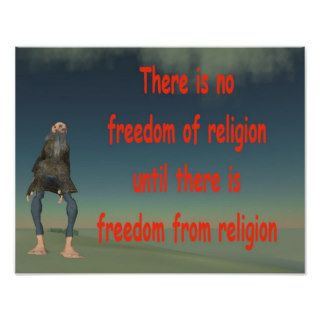 There is no freedom of religion posters