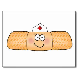 Whimsicla Band Aid Bandage with Nurse Hat Cute Post Card