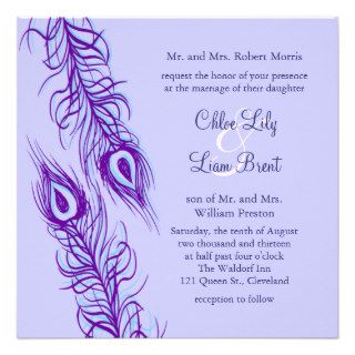 Two of a Kind Peacock Feathers Personalized Invite