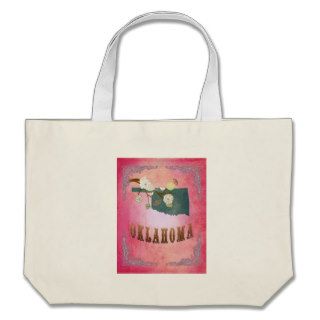 Modern Vintage Oklahoma State Map  Candy Pink Bags