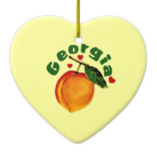 Customize background color Georgia Peach Love Christmas Tree Ornament